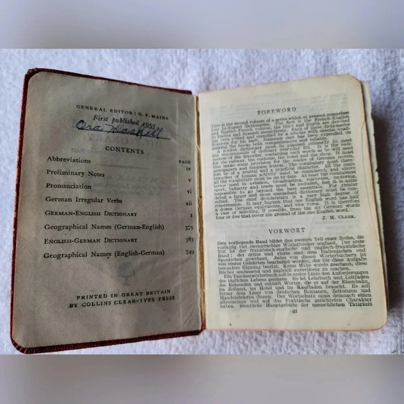 English-German Collins Dictionary  1953 - Picture 3 of 8